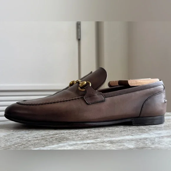 GUCCI JORDAAN Horsebit Leather Loafer Brown 7 / 7.5 US $1050 1953 Brixton - Picture 3 of 11